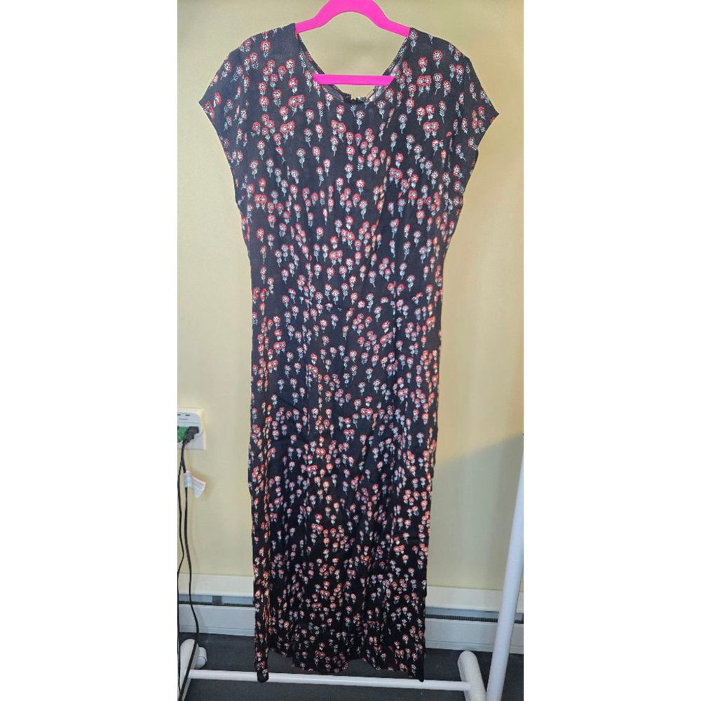 Women's Free People Black & Red Floral Maxi Dress Size 4